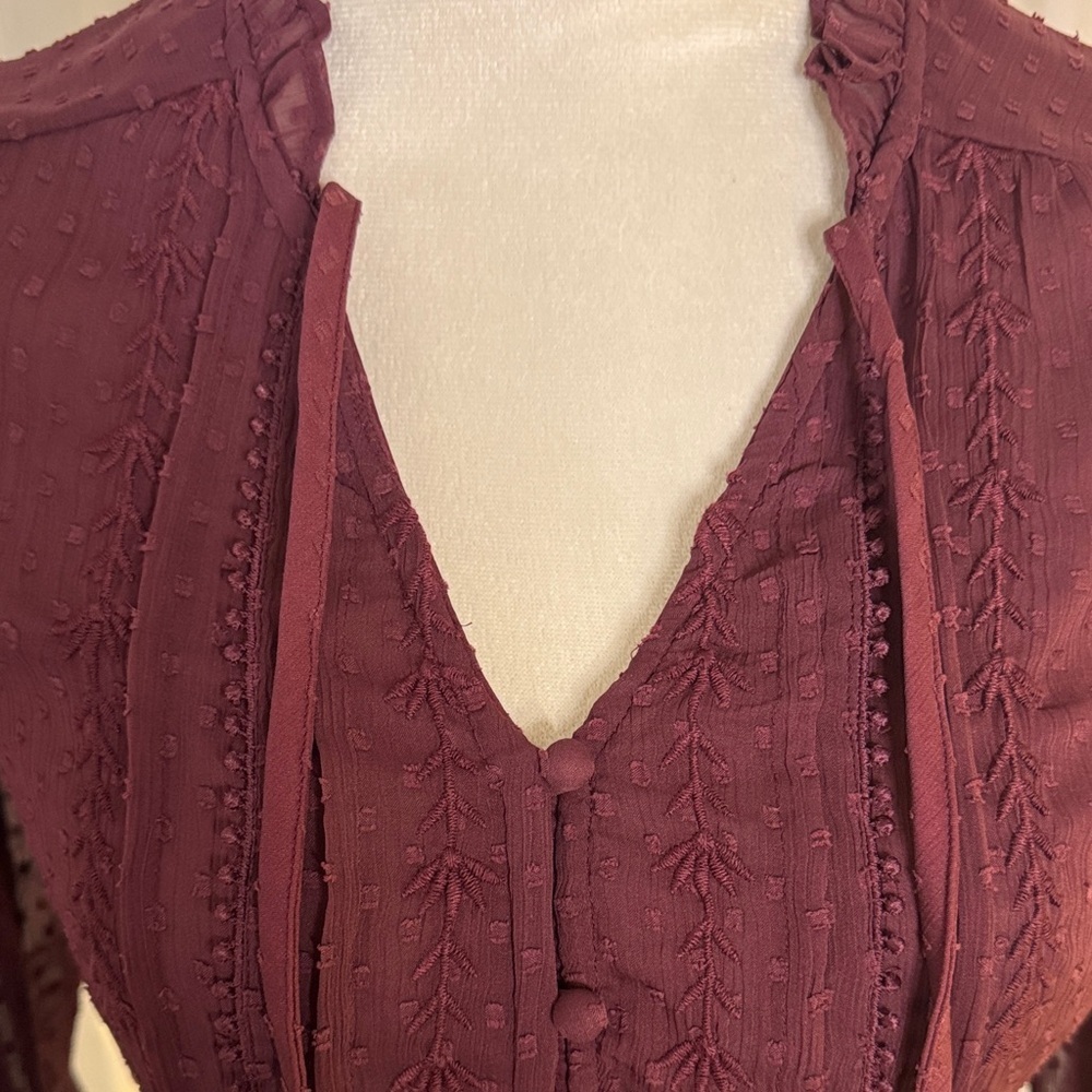 Abercrombie & Fitch Deep Burgundy Blouse - Picture 3 of 8